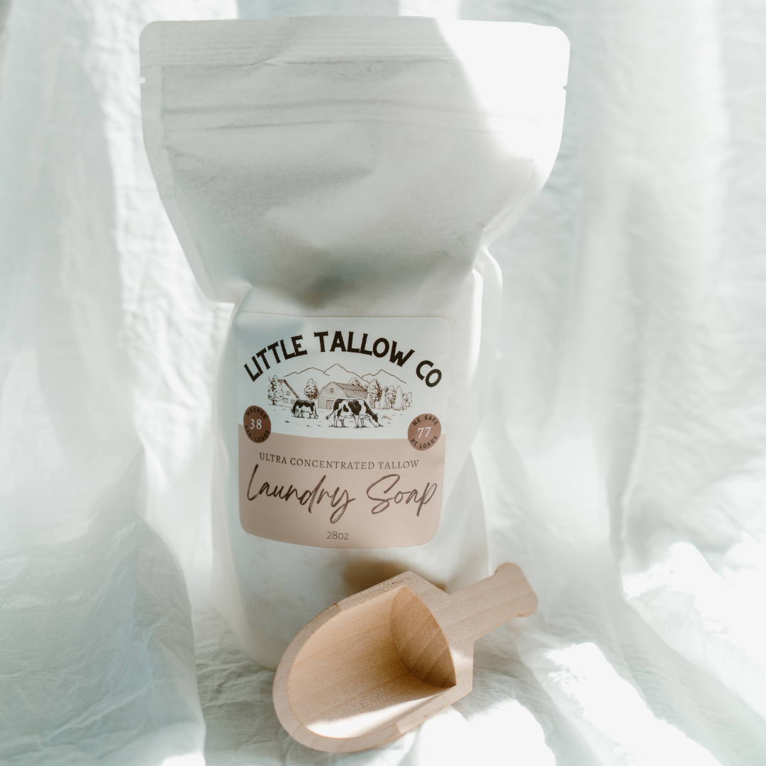 Laundry Detergent Powder With Wooden Scoop