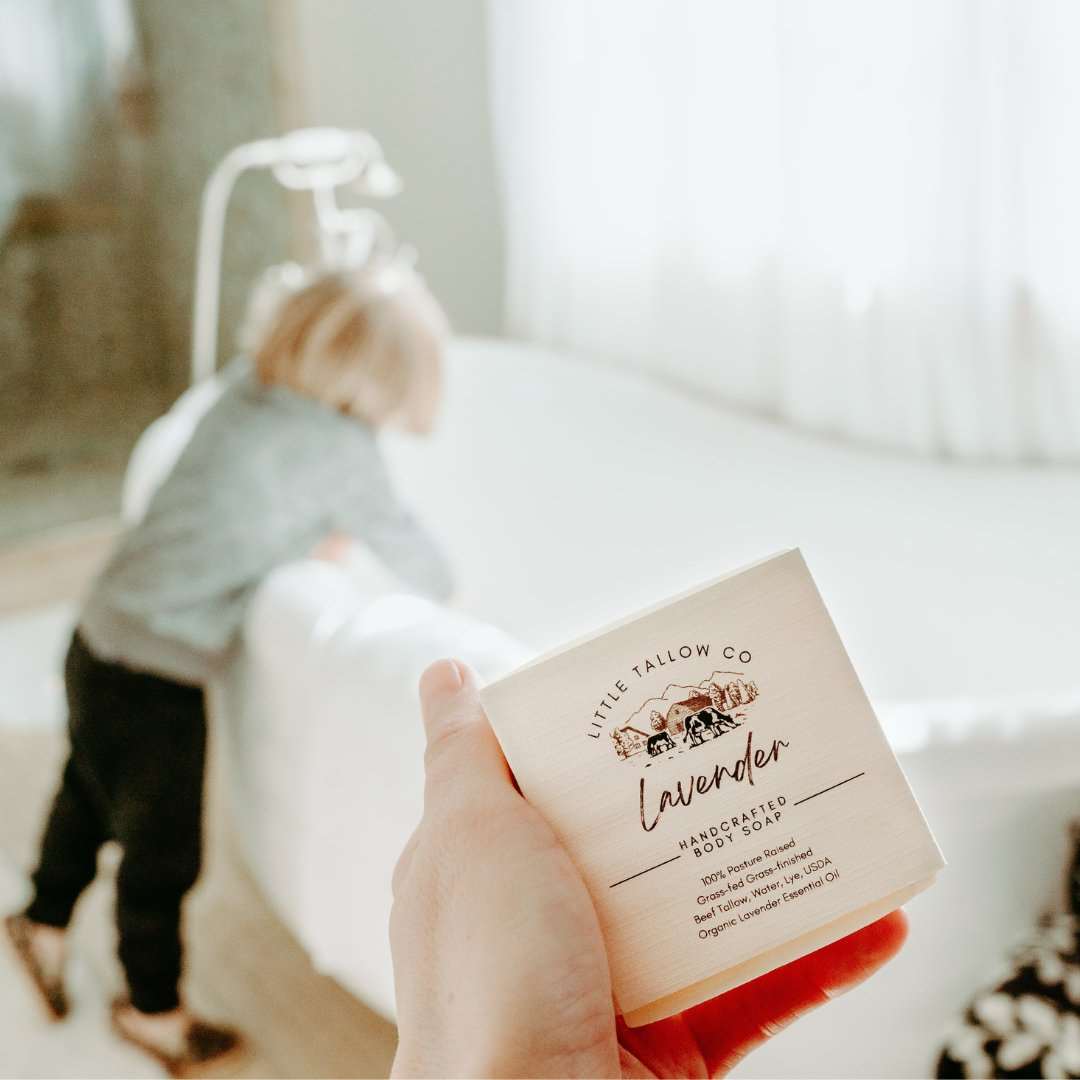 Tallow Soap is intensely nourishing and gentle enough for even the most sensitive skin. Recommended for all skin types but especially helpful for allergy prone skin, eczema, and sensitive skin. Premium ingredients. 100% grassfed beef tallow.