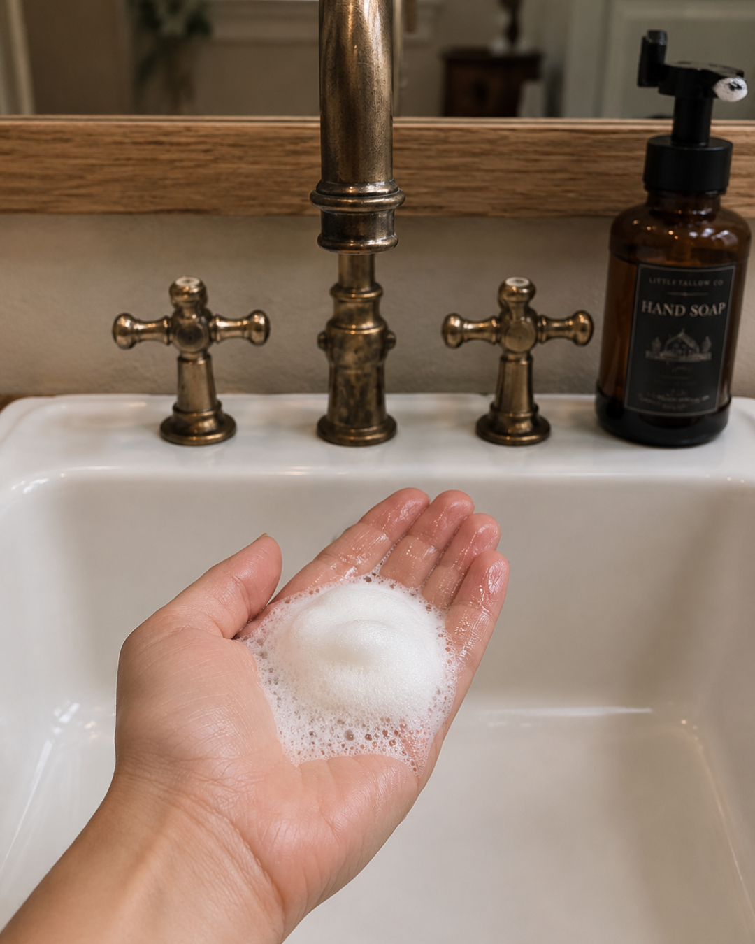 Tallow Foaming Liquid Soap & Glass Dispenser