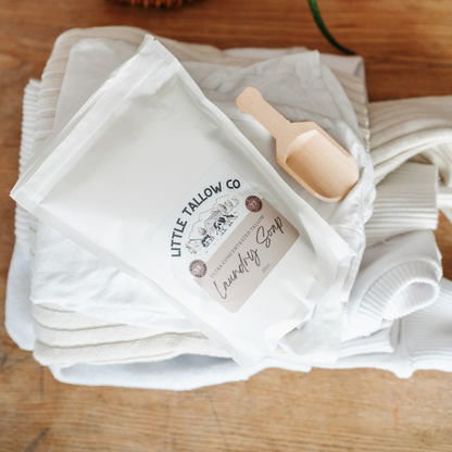 Laundry Detergent Powder With Wooden Scoop